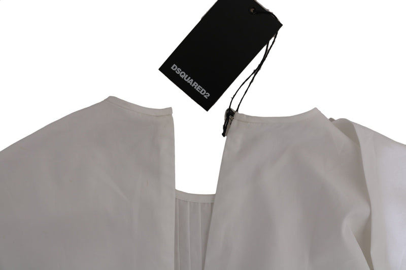 Blouse en coton Dsquared² blanche à manches longues et col rond.