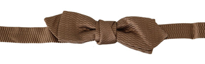 Nœud papillon ajustable Dolce &amp; Gabbana pour homme, marron et doré