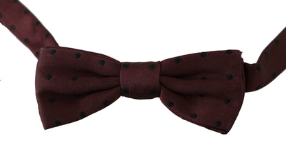 Nœud papillon ajustable en soie à pois violet Dolce &amp; Gabbana
