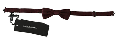 Nœud papillon ajustable en soie à pois violet Dolce &amp; Gabbana