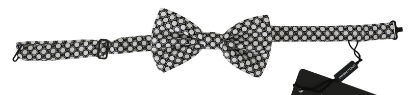 Nœud papillon ajustable Dolce &amp; Gabbana pour homme, cercles noirs et blancs