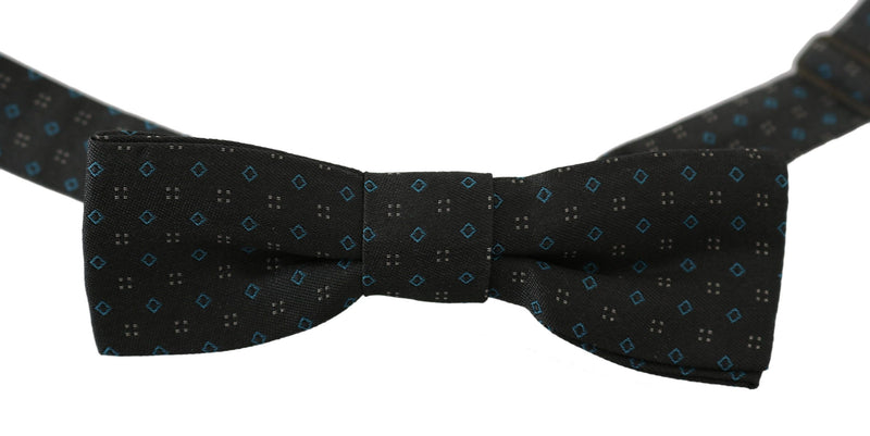 Nœud papillon ajustable en soie à motif gris Dolce &amp; Gabbana pour homme