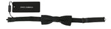 Nœud papillon ajustable en soie à motif gris Dolce &amp; Gabbana pour homme
