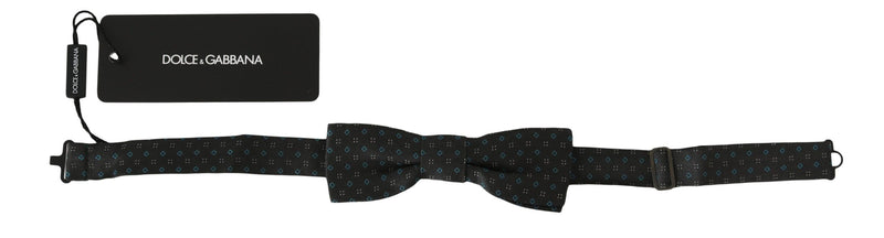 Nœud papillon ajustable en soie à motif gris Dolce &amp; Gabbana pour homme