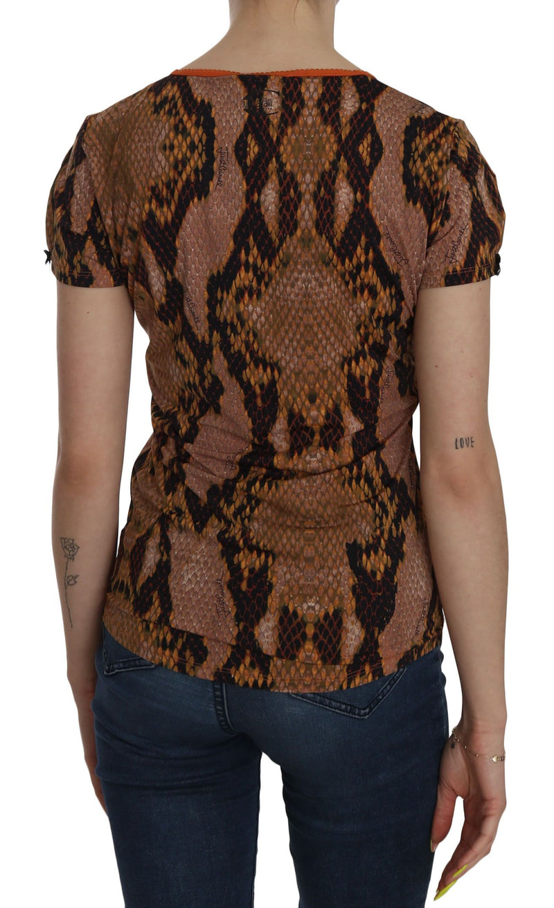T-shirt à manches courtes Just Cavalli à imprimé peau de serpent