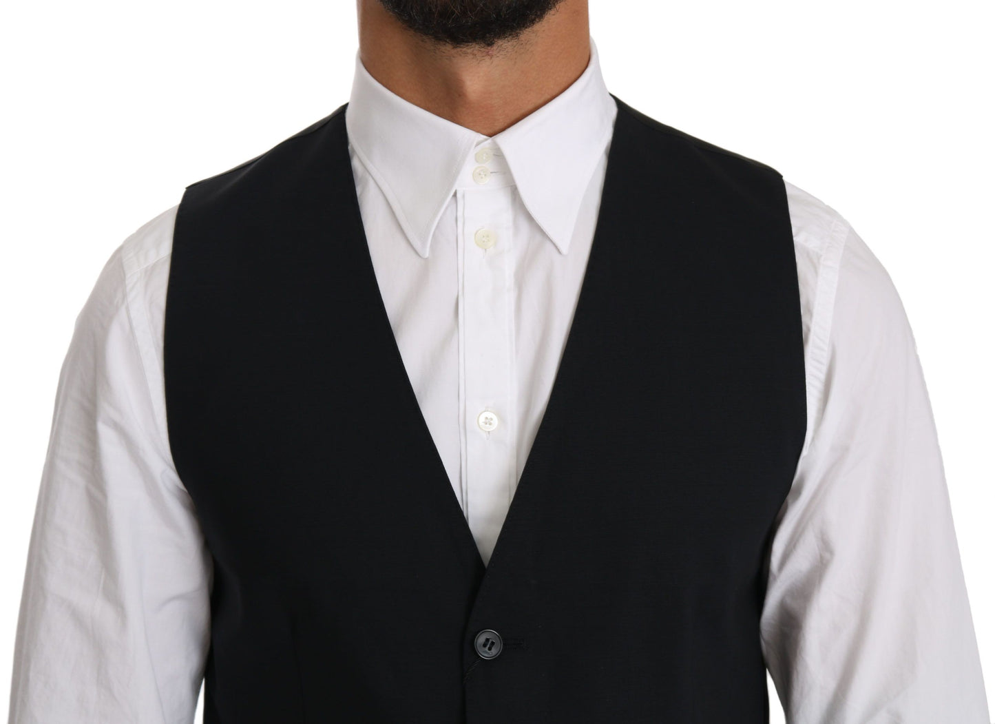 Gilet en laine bleu Dolce &amp; Gabbana, gilet formel.