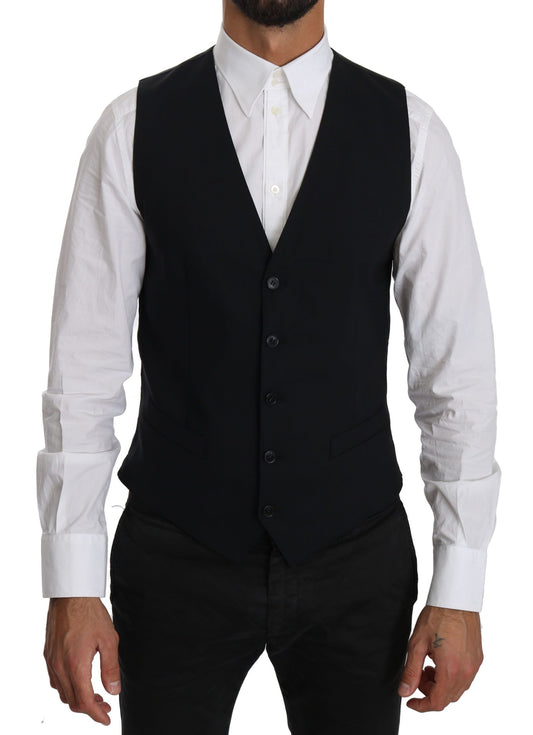 Gilet en laine bleu Dolce &amp; Gabbana, gilet formel.