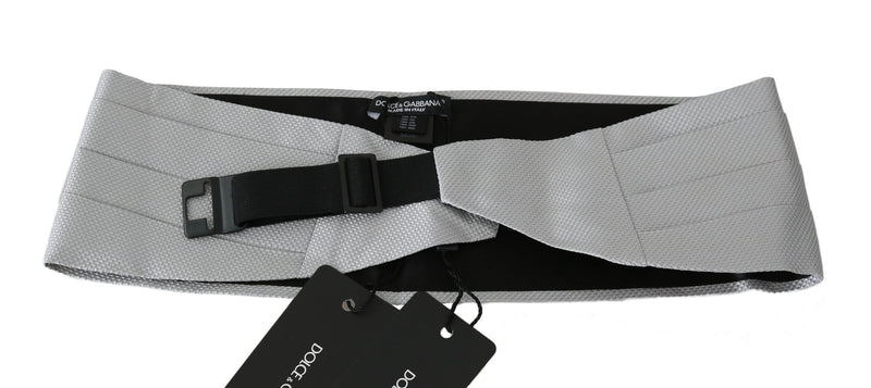 Dolce &amp; Gabbana Grijze Heren Tailleband 100% Zijden Cummerbund