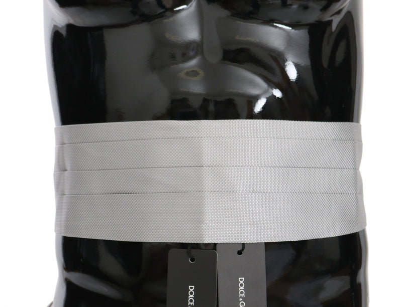 Dolce &amp; Gabbana Grijze Heren Tailleband 100% Zijden Cummerbund
