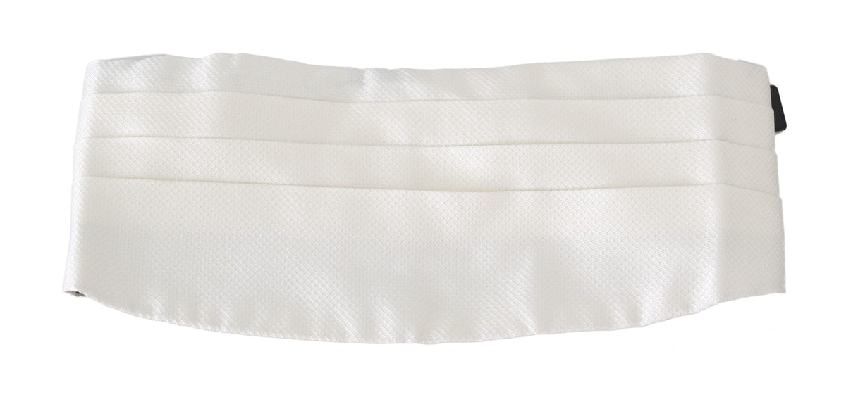 Ceinture homme Dolce &amp; Gabbana blanche 100 % soie