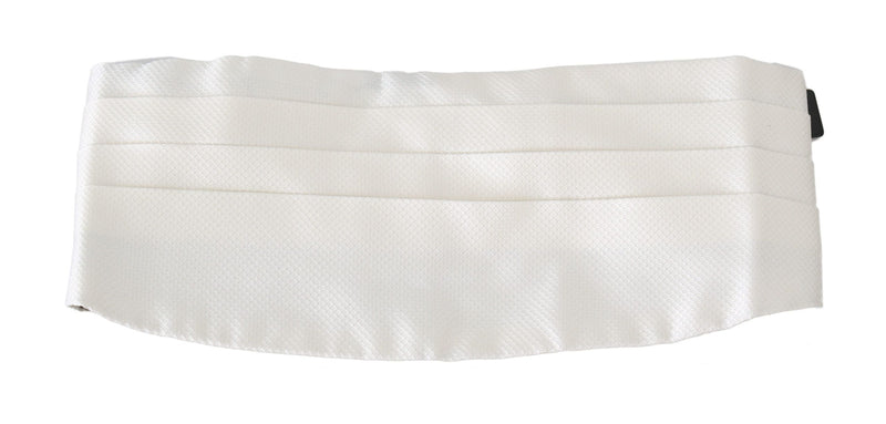 Ceinture homme Dolce &amp; Gabbana blanche 100 % soie