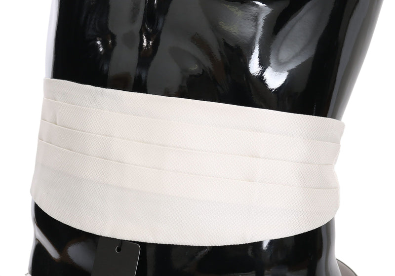Ceinture homme Dolce &amp; Gabbana blanche 100 % soie