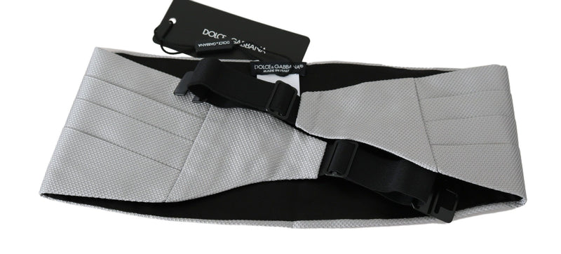 Dolce &amp; Gabbana Grijze Heren Tailleband 100% Zijden Cummerbund
