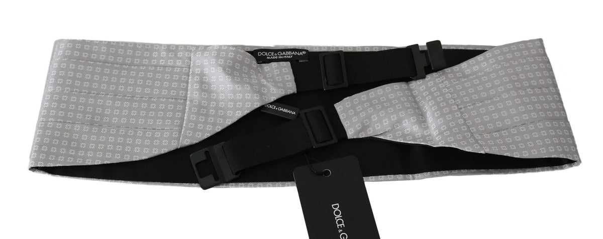 Ceinture en soie à motifs gris Dolce &amp; Gabbana