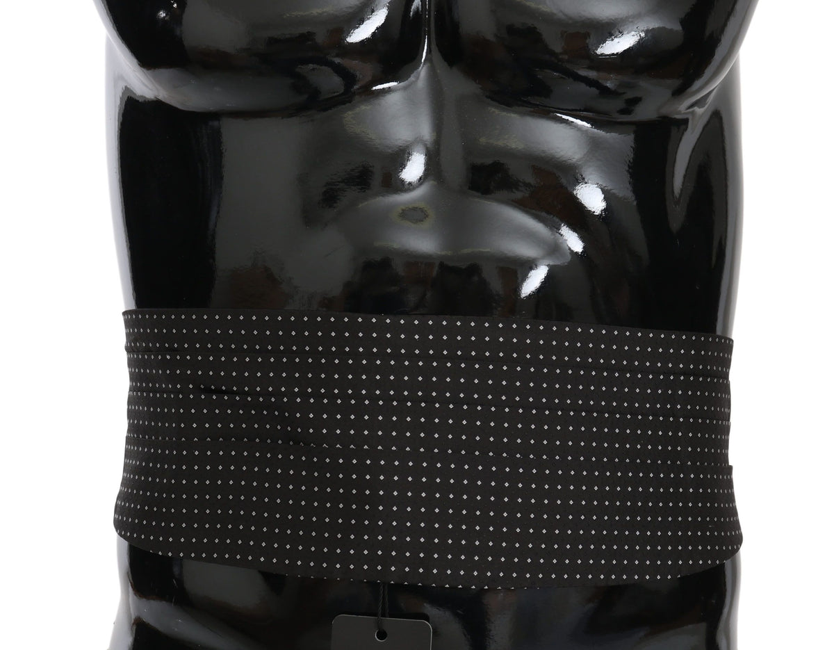 Ceinture en soie noire à pois Dolce &amp; Gabbana