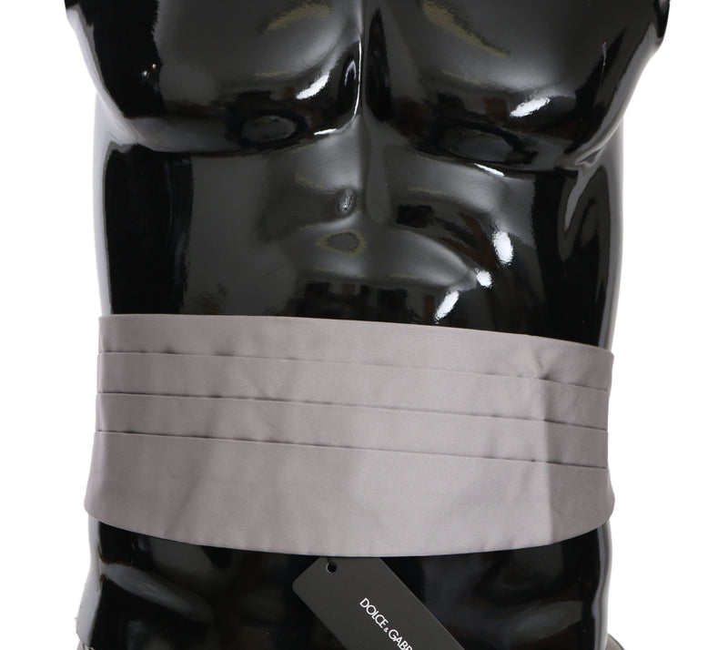 Dolce &amp; Gabbana Grijze Heren Tailleband 100% Zijden Cummerbund
