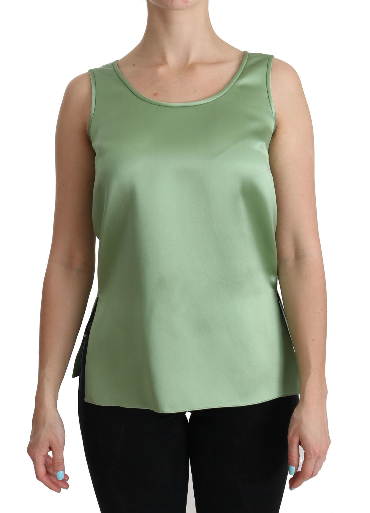 Haut, débardeur, blouse sans manches vert en soie 100% de Dolce &amp; Gabbana