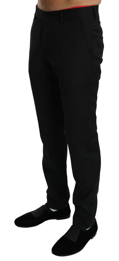 Pantalon habillé noir en laine pour homme Dolce &amp; Gabbana