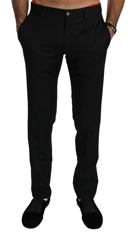 Pantalon habillé noir en laine pour homme Dolce &amp; Gabbana