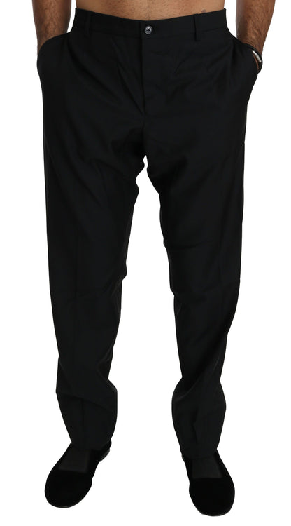 Pantalon habillé noir en laine pour homme Dolce &amp; Gabbana