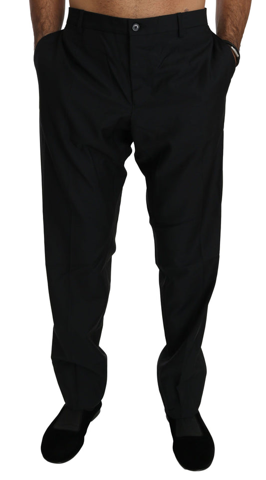 Pantalon habillé noir en laine pour homme Dolce &amp; Gabbana