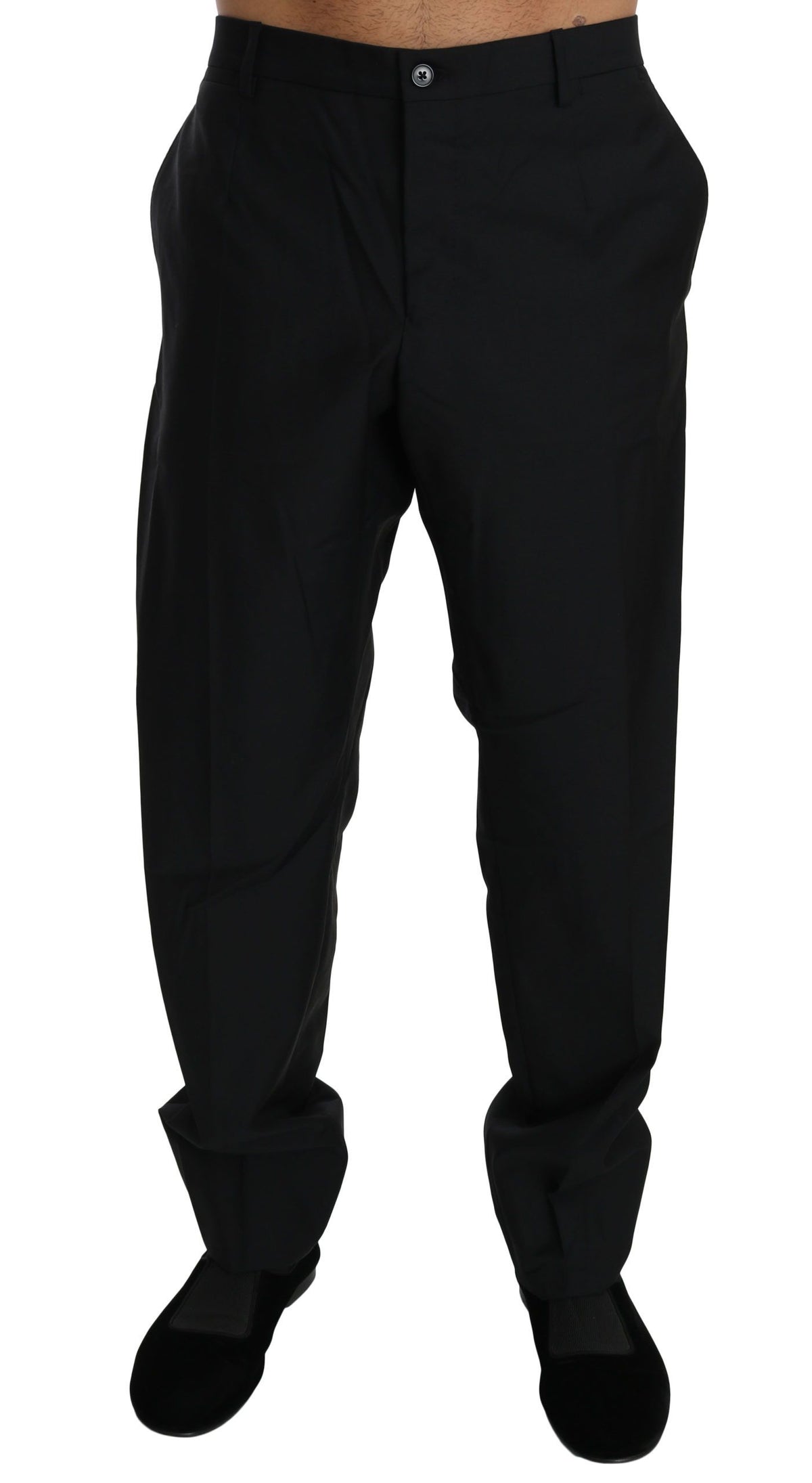 Pantalon habillé noir en laine pour homme Dolce &amp; Gabbana
