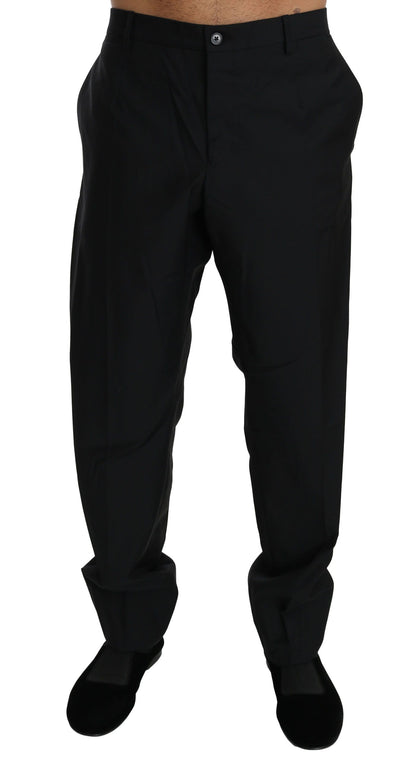 Pantalon habillé noir en laine pour homme Dolce &amp; Gabbana