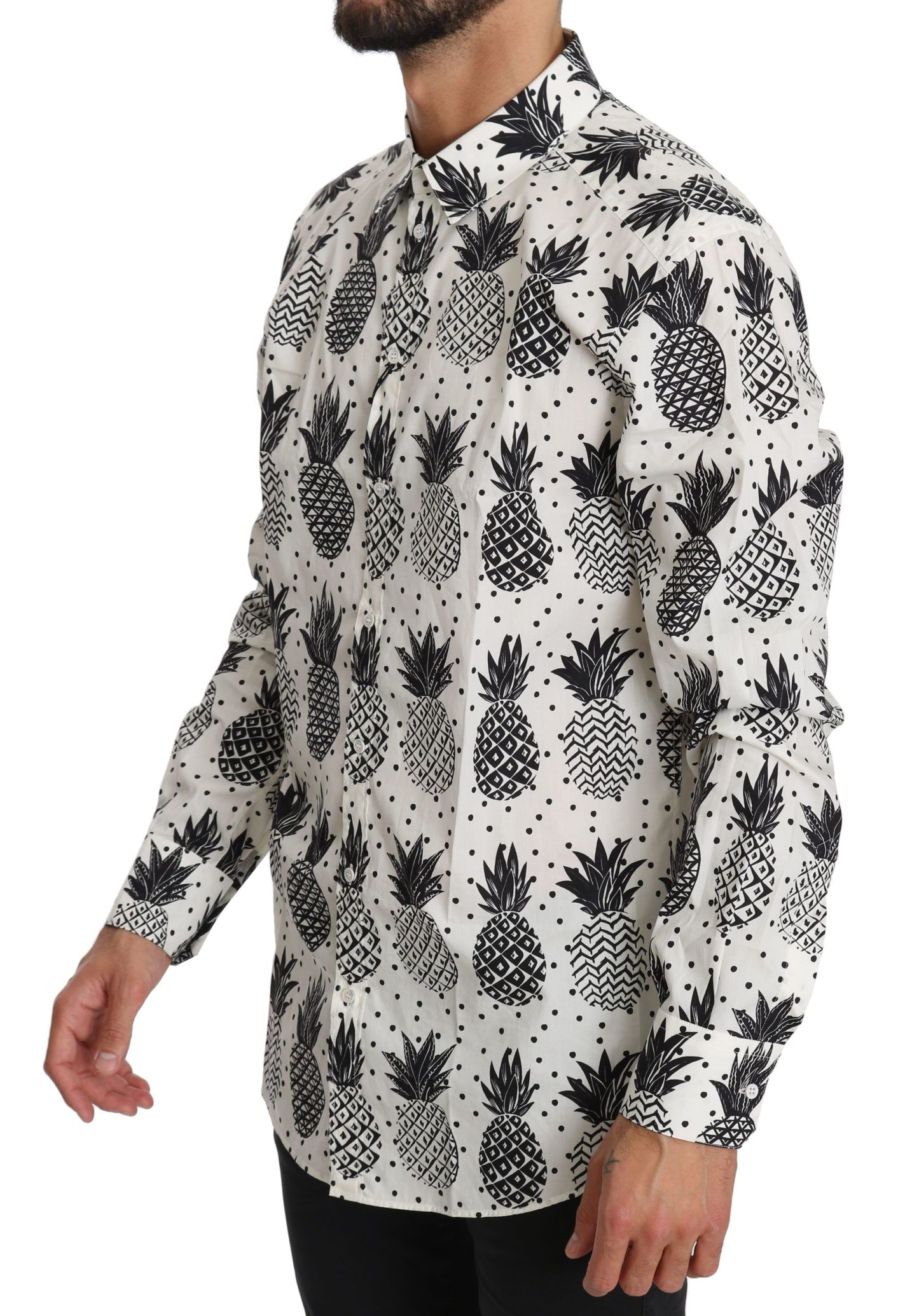 Chemise en coton blanc à motif ananas de Dolce &amp; Gabbana