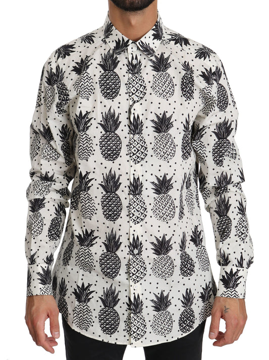 Chemise en coton blanc à motif ananas de Dolce &amp; Gabbana