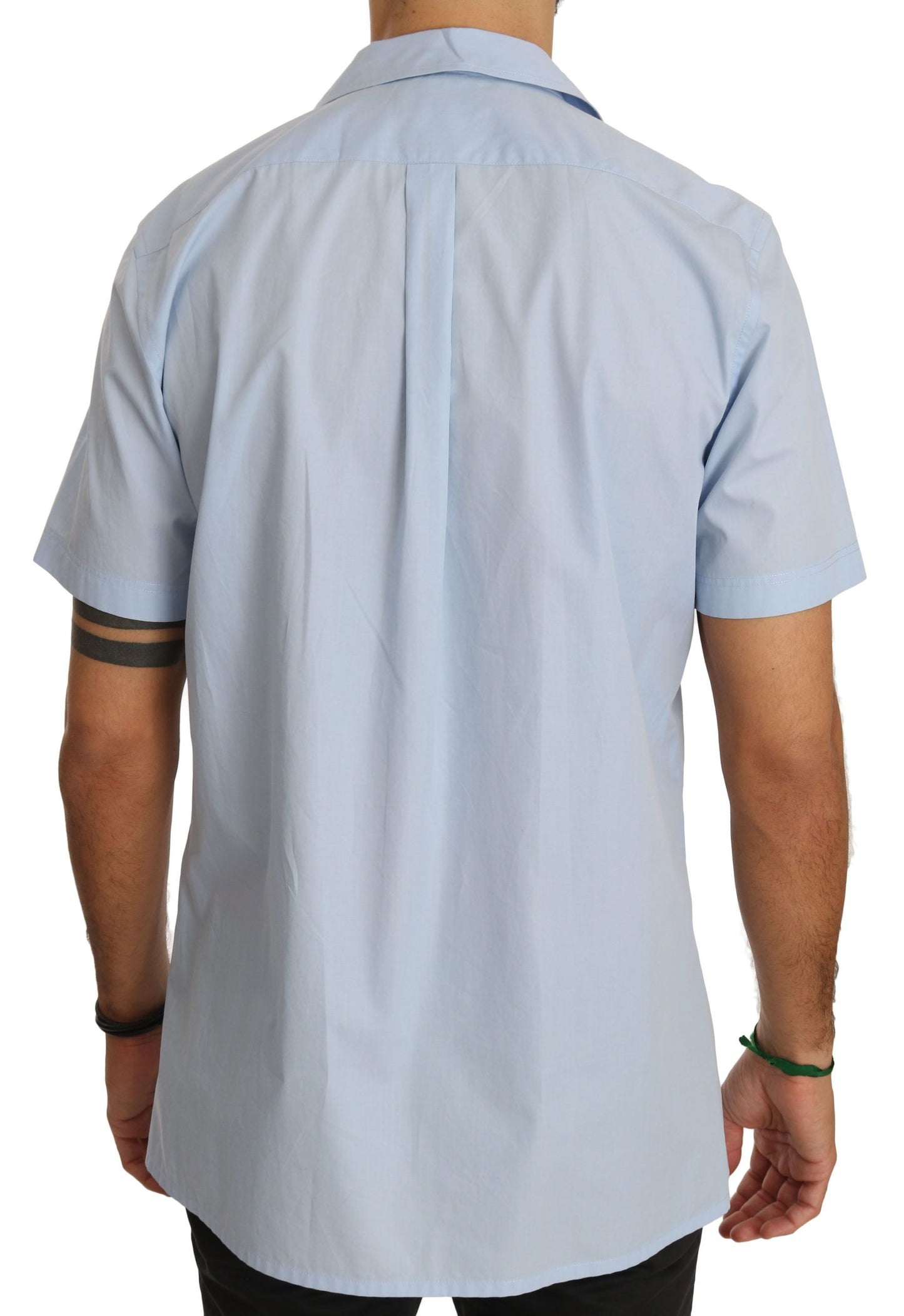 Chemise Dolce &amp; Gabbana bleu à manches courtes en 100% coton