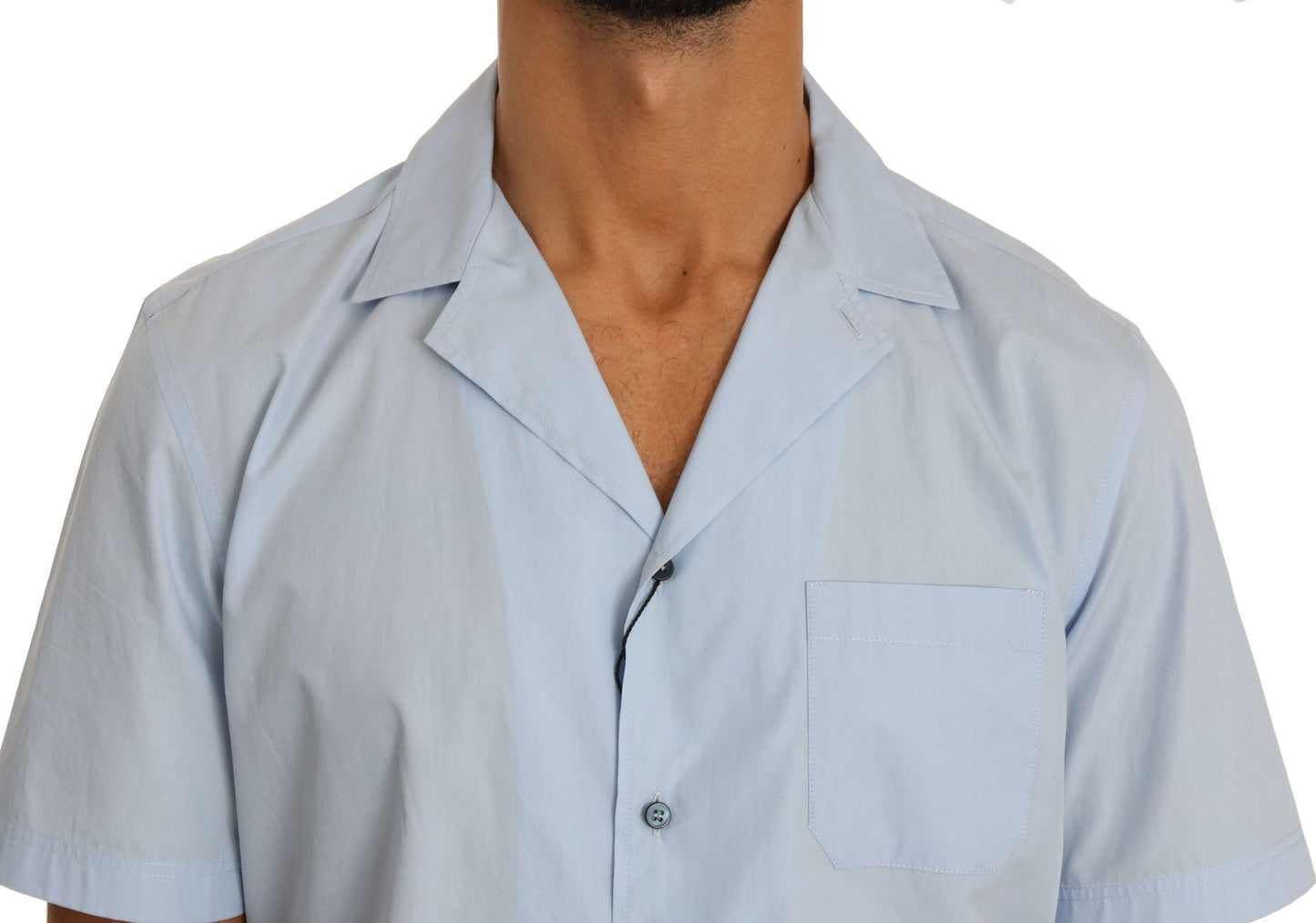 Chemise Dolce &amp; Gabbana bleu à manches courtes en 100% coton