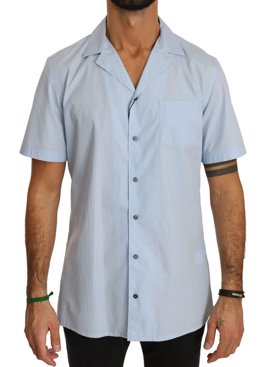 Chemise Dolce &amp; Gabbana bleu à manches courtes en 100% coton