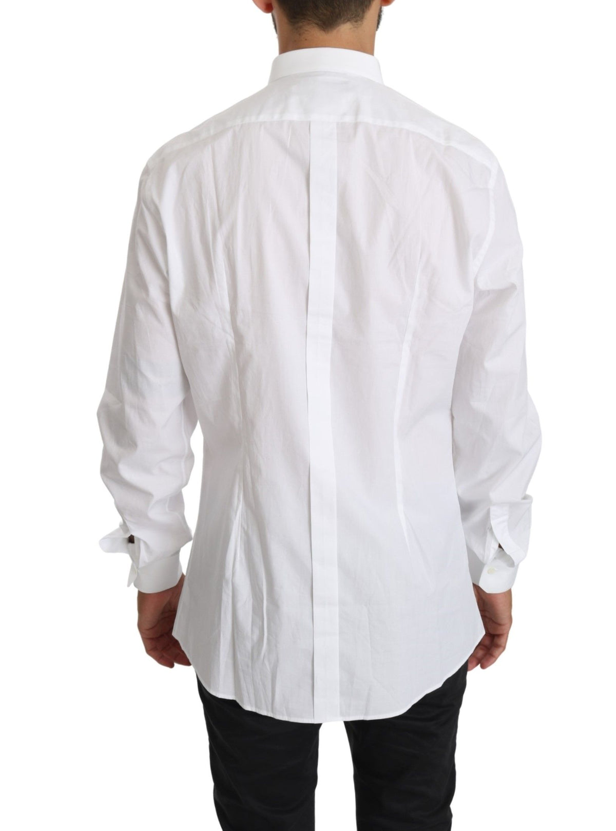 Chemise à manches longues en coton blanc Dolce &amp; Gabbana