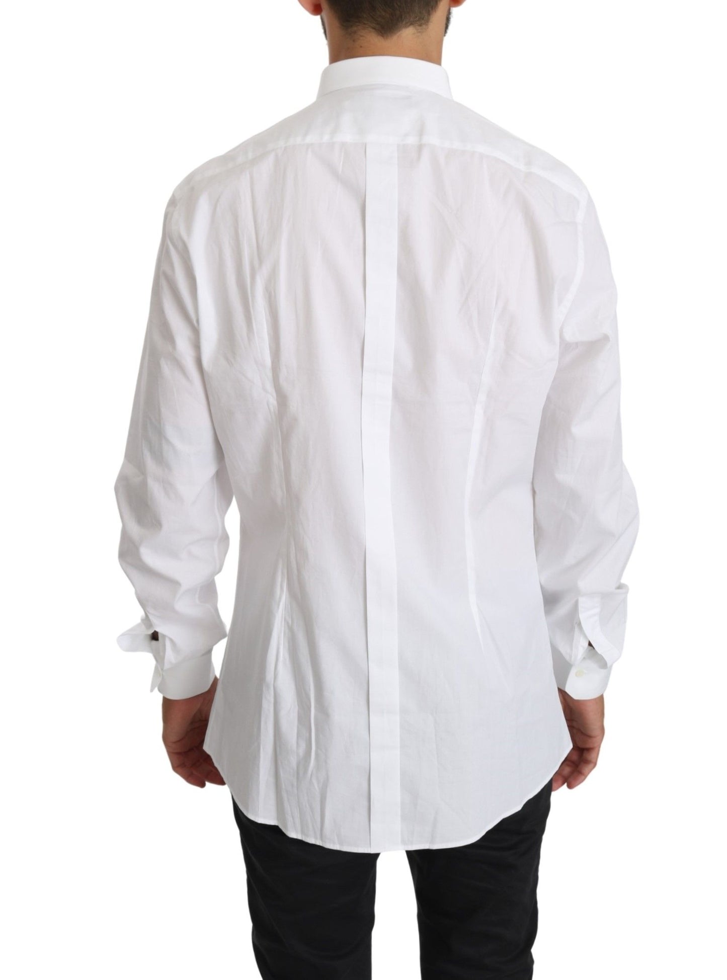 Chemise à manches longues en coton blanc Dolce &amp; Gabbana
