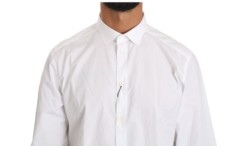 Chemise à manches longues en coton blanc Dolce &amp; Gabbana