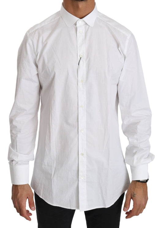 Chemise à manches longues en coton blanc Dolce &amp; Gabbana