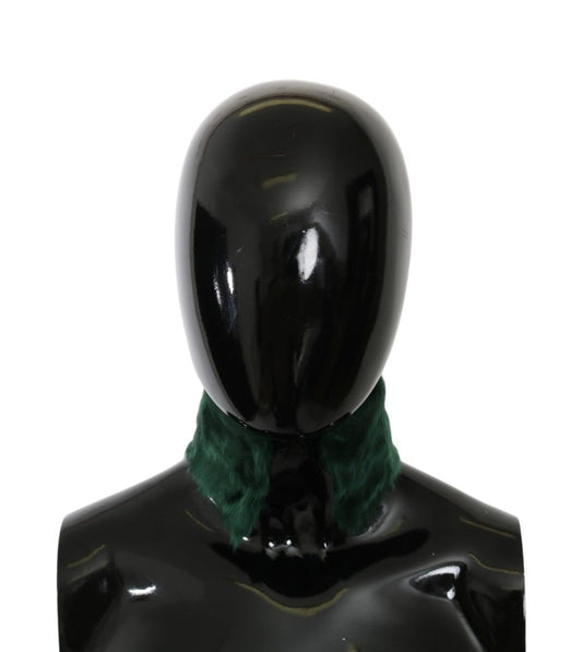 Dolce &amp; Gabbana Groene Bontkraag Wikkel Lamsvel Sjaal