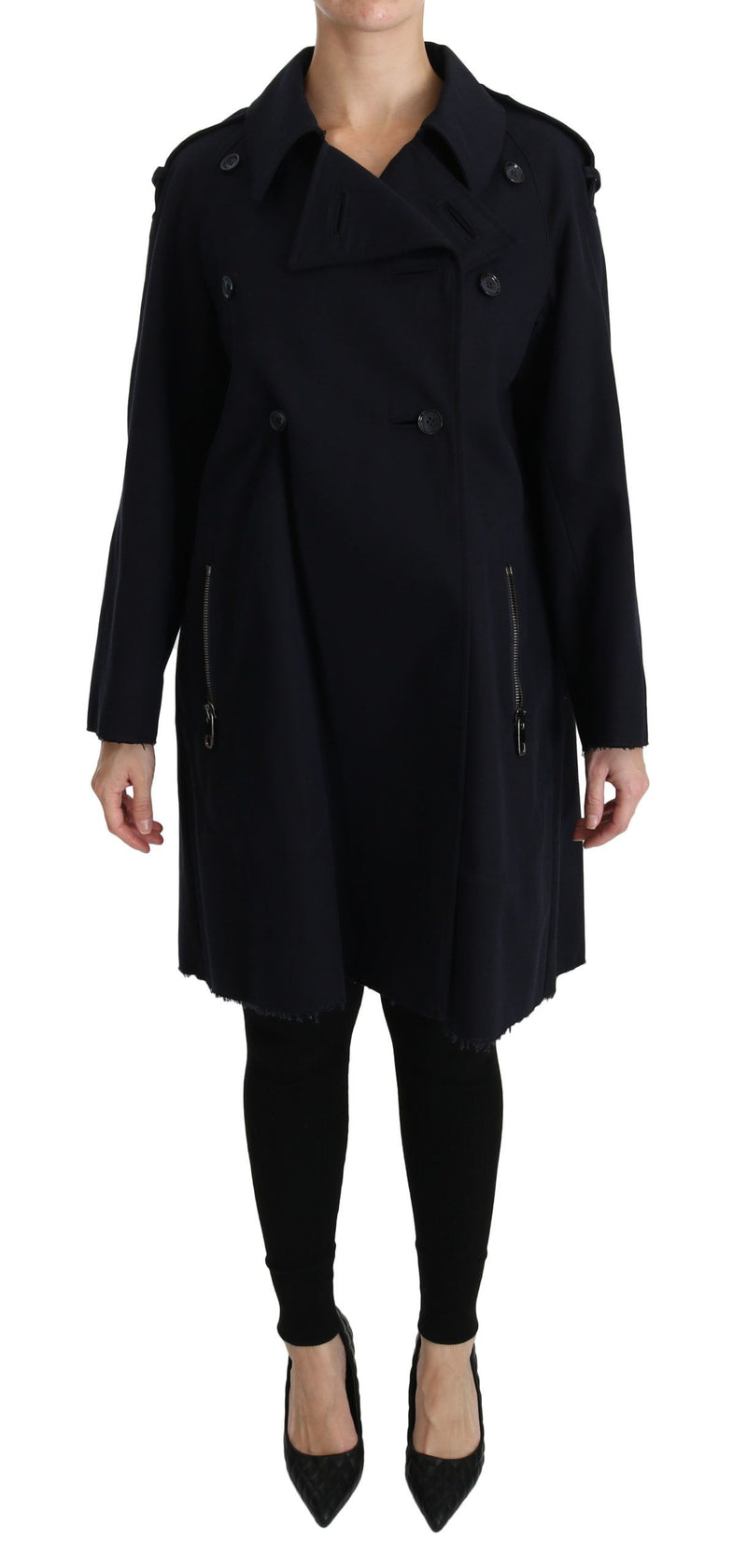 Manteau Dolce &amp; Gabbana bleu en coton pour femme, trench-coat