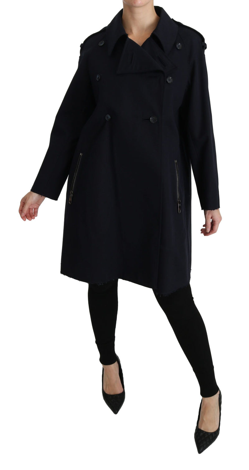 Manteau Dolce &amp; Gabbana bleu en coton pour femme, trench-coat