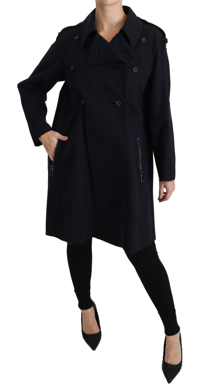 Manteau Dolce &amp; Gabbana bleu en coton pour femme, trench-coat