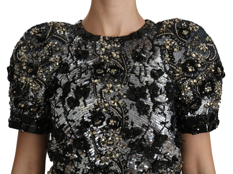 Chemisier Dolce &amp; Gabbana noir à sequins et cristaux