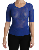 Chemisier Dolce &amp; Gabbana bleu transparent à col rond en viscose
