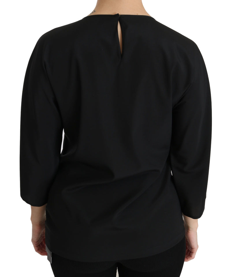 Dolce &amp; Gabbana Haut T-shirt en soie noir #dgfamily