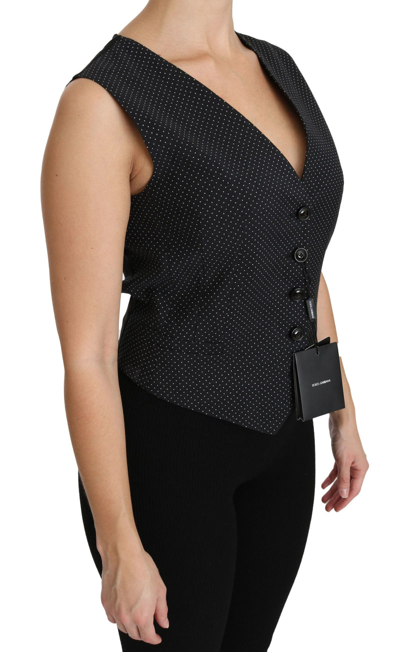 Gilet sans manches à pois noir Dolce &amp; Gabbana