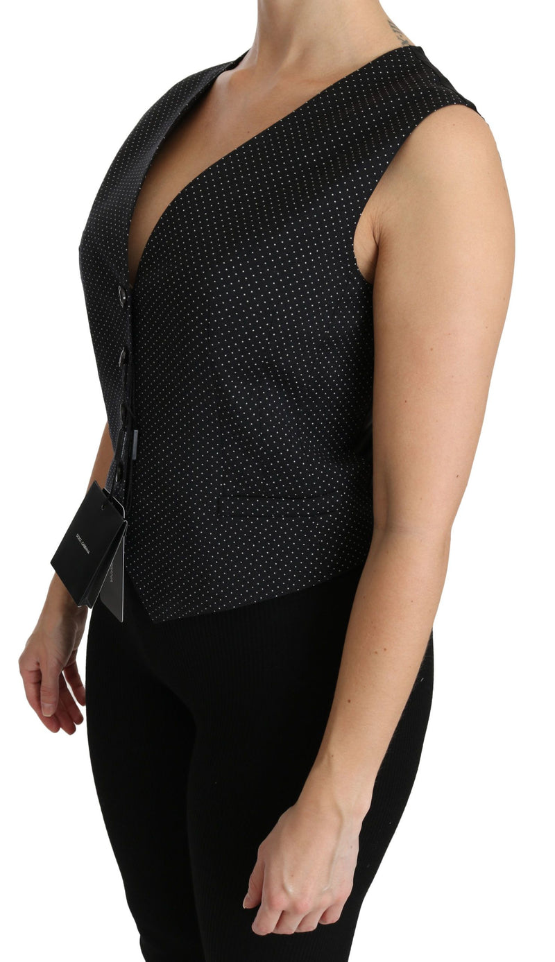 Gilet sans manches à pois noir Dolce &amp; Gabbana