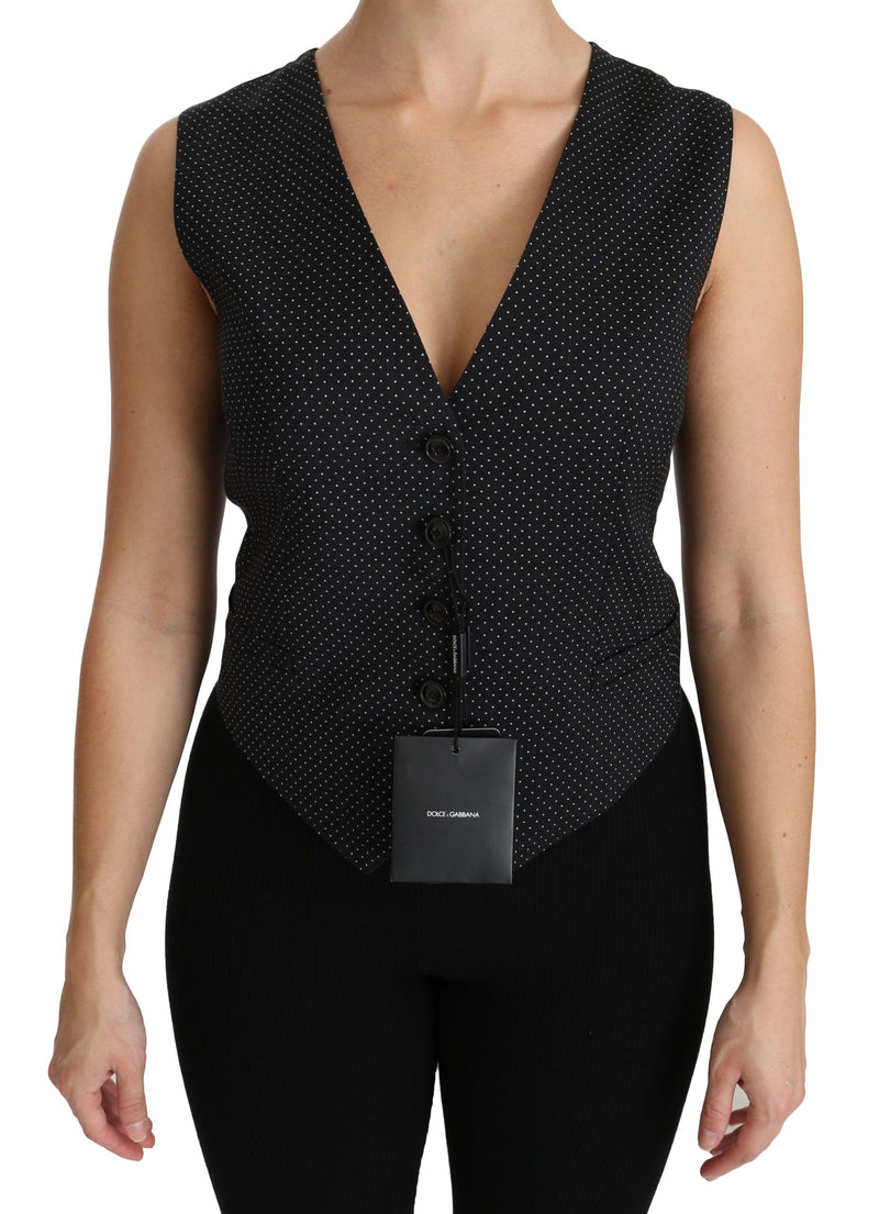 Gilet sans manches à pois noir Dolce &amp; Gabbana