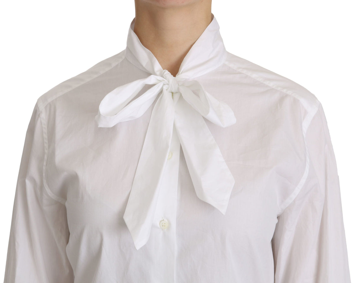 Polo à manches longues col montant blanc de Dolce &amp; Gabbana