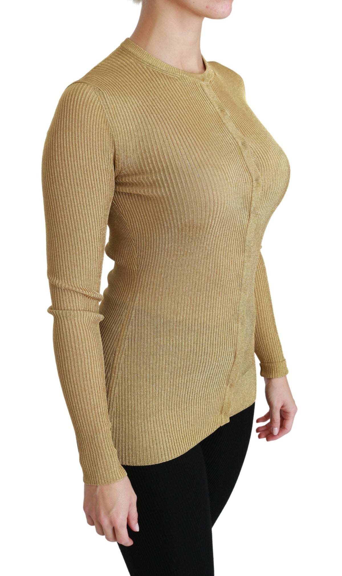 Cardigan en viscose à manches longues doré de Dolce &amp; Gabbana