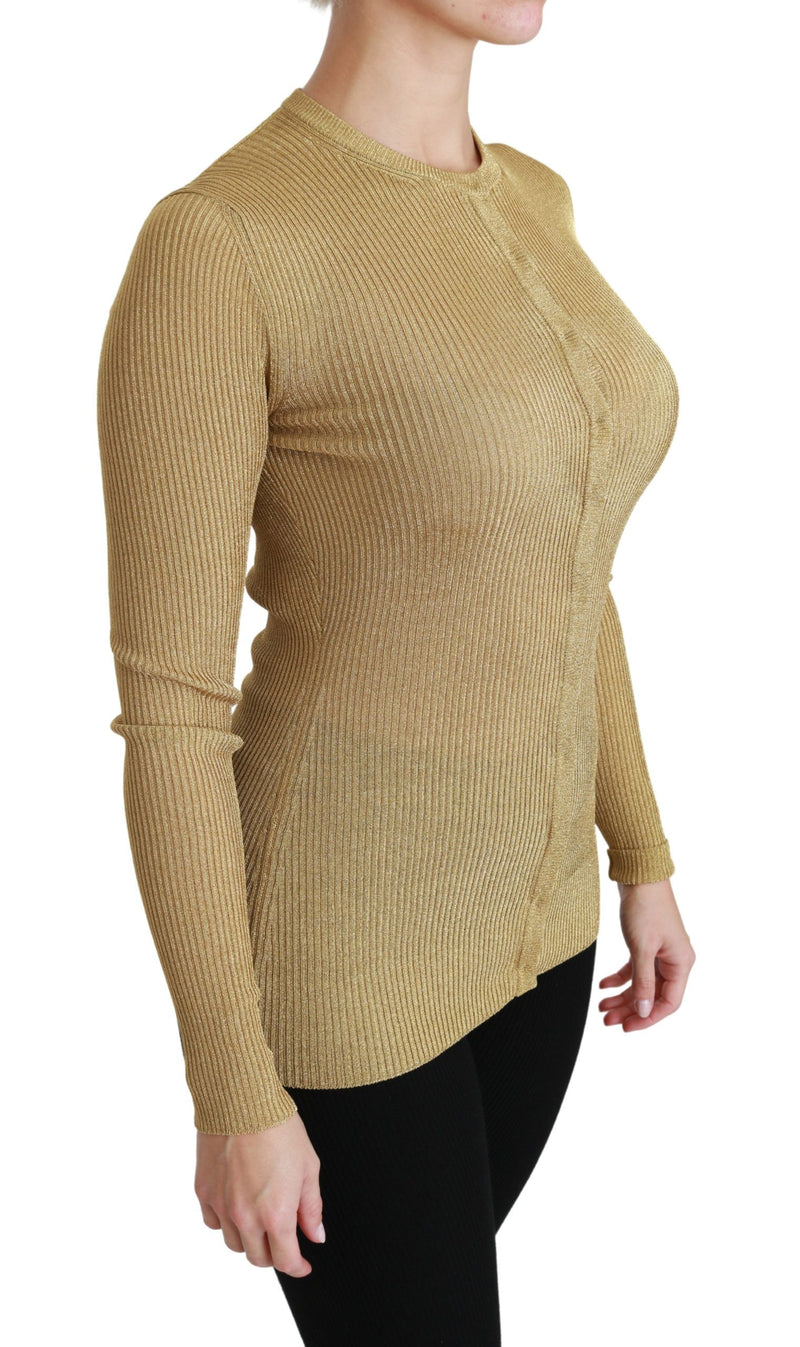 Cardigan en viscose à manches longues doré de Dolce &amp; Gabbana