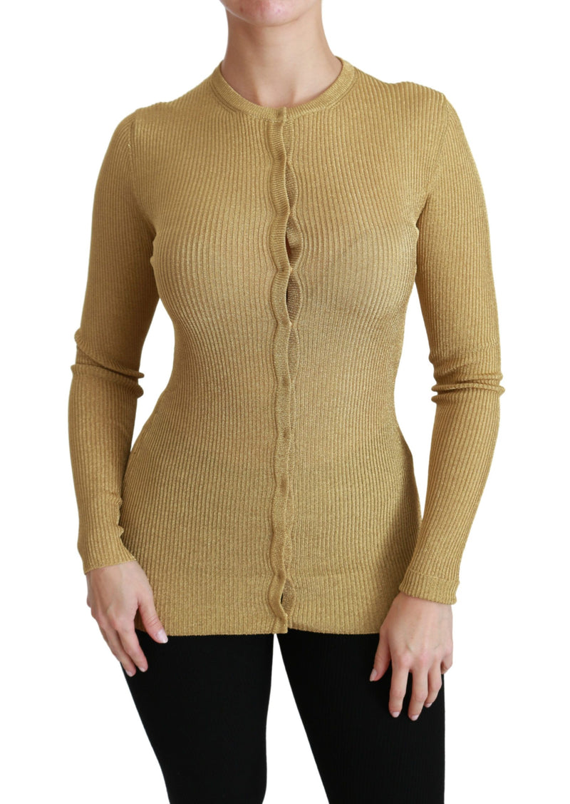 Cardigan en viscose à manches longues doré de Dolce &amp; Gabbana